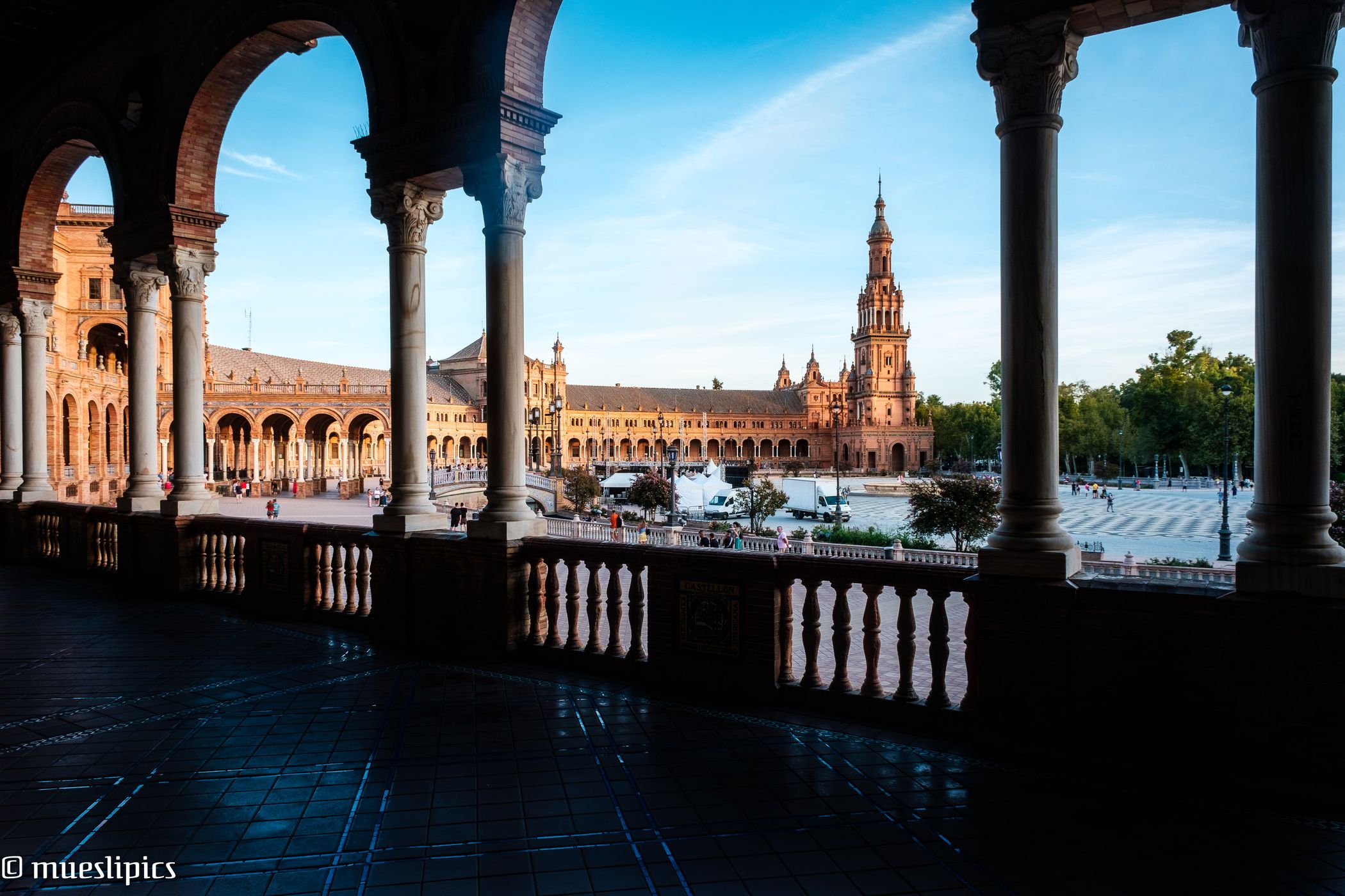 Arches in the Plaza de España, Seville, Spain