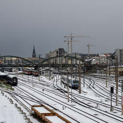 Rustensteig, view over Vienna Westbahnhof Railway Station, Austria