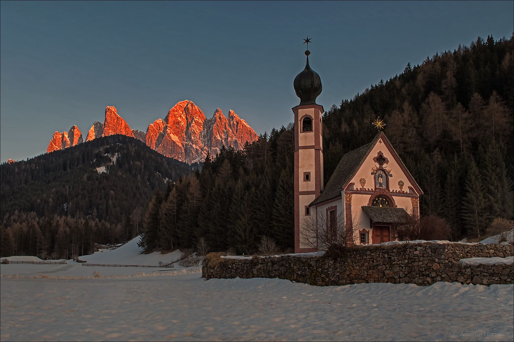 The Church of St. Johann in Ranui, Italy