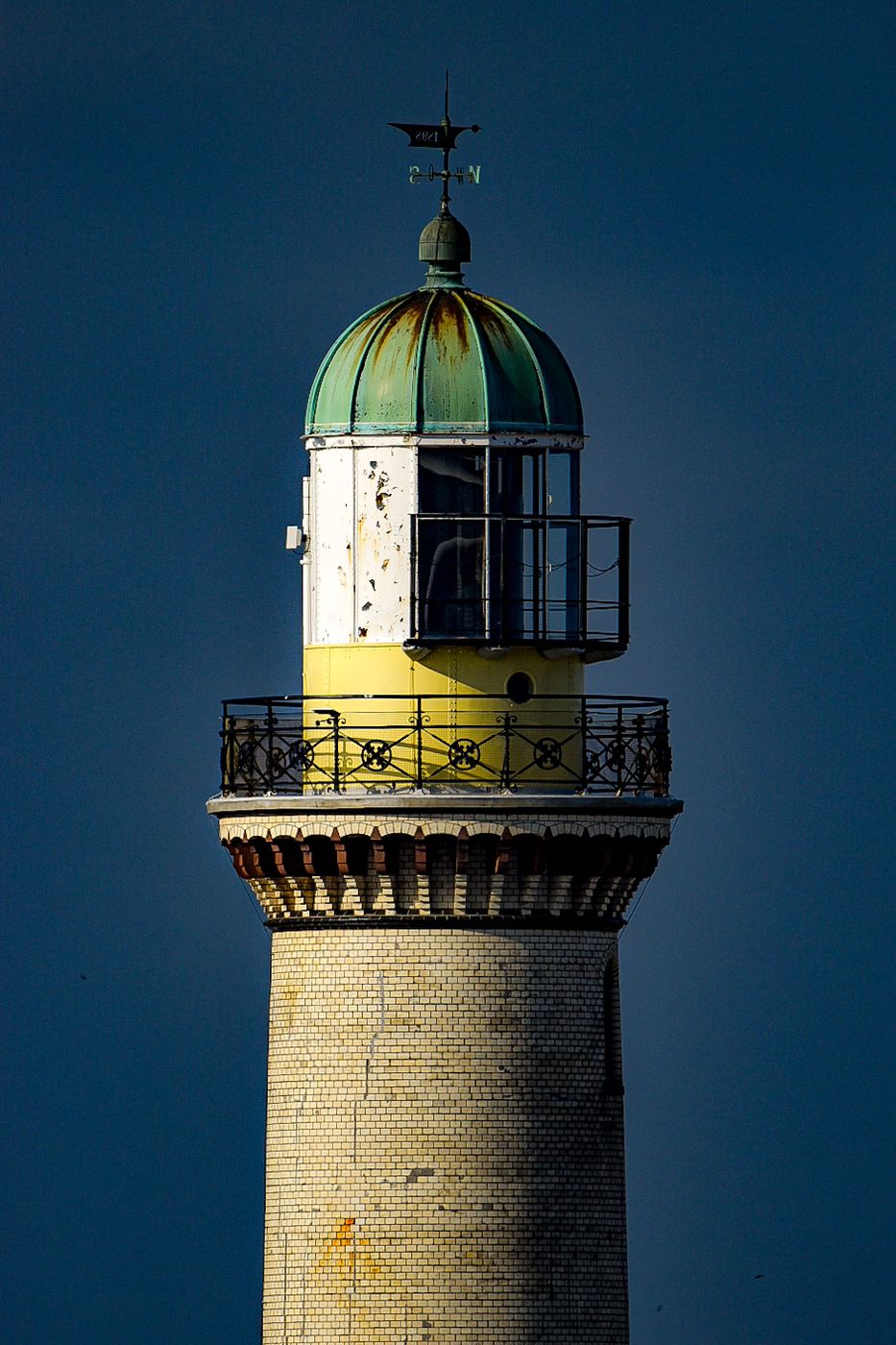 Warnemünde lighthouse from the ferry, Germany