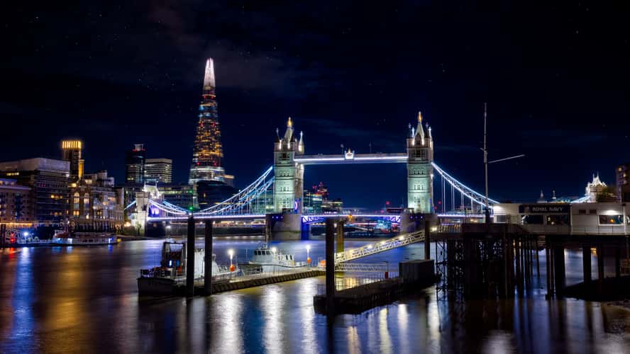 View to Tower Bridge and The Shard, London