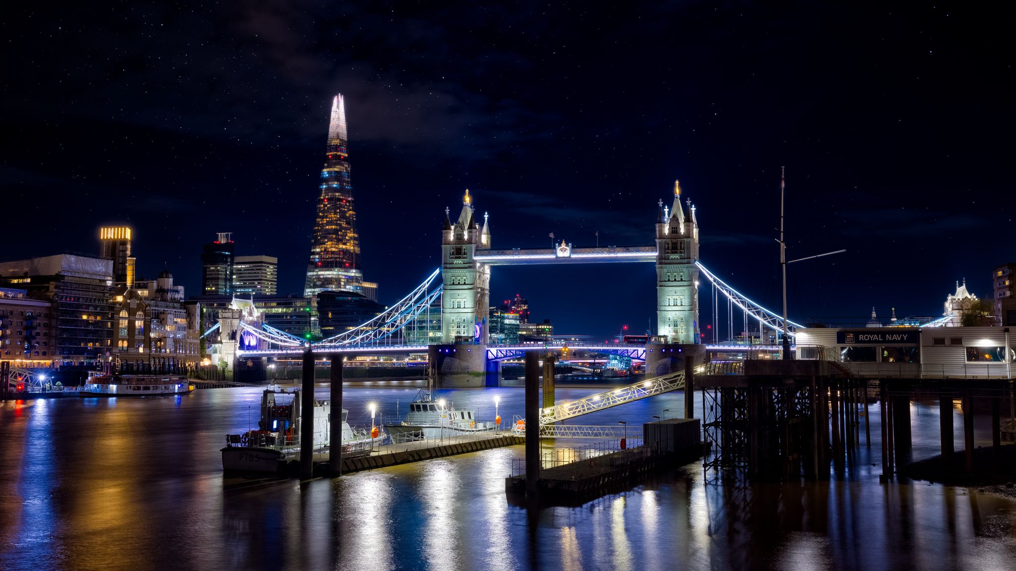 View to Tower Bridge and The Shard, London, United Kingdom