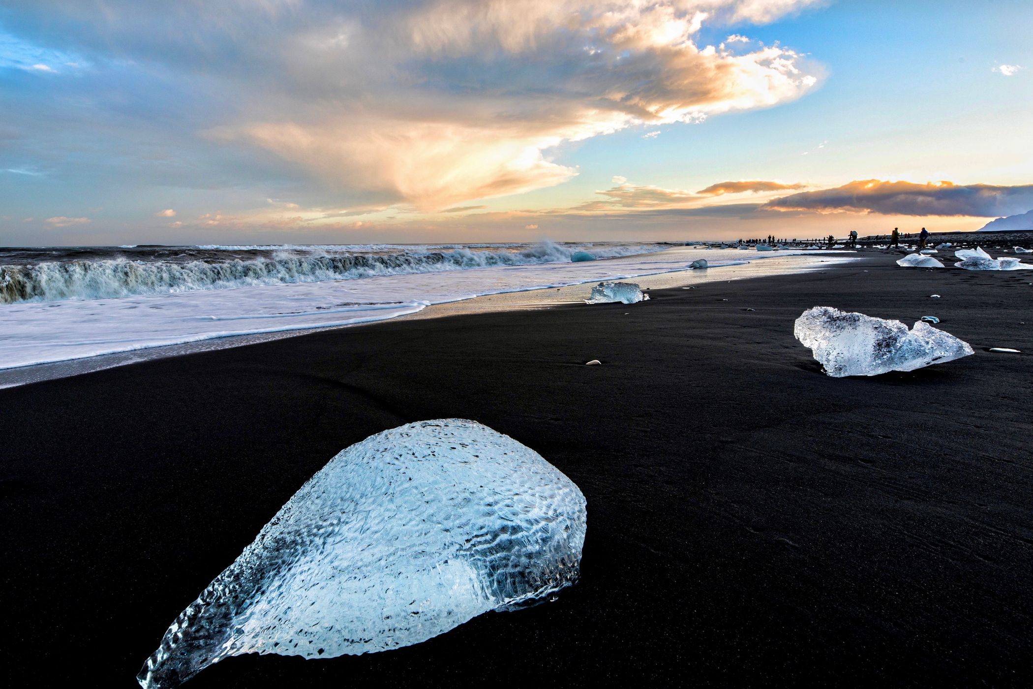 Diamond Beach Sunrise (Jokulsarlon Beach) Iceland, Iceland