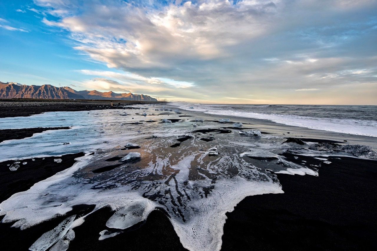 Diamond Beach Sunrise (Jokulsarlon Beach) Iceland, Iceland