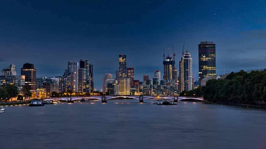London Vauxhall cityscape from Westminster bridge