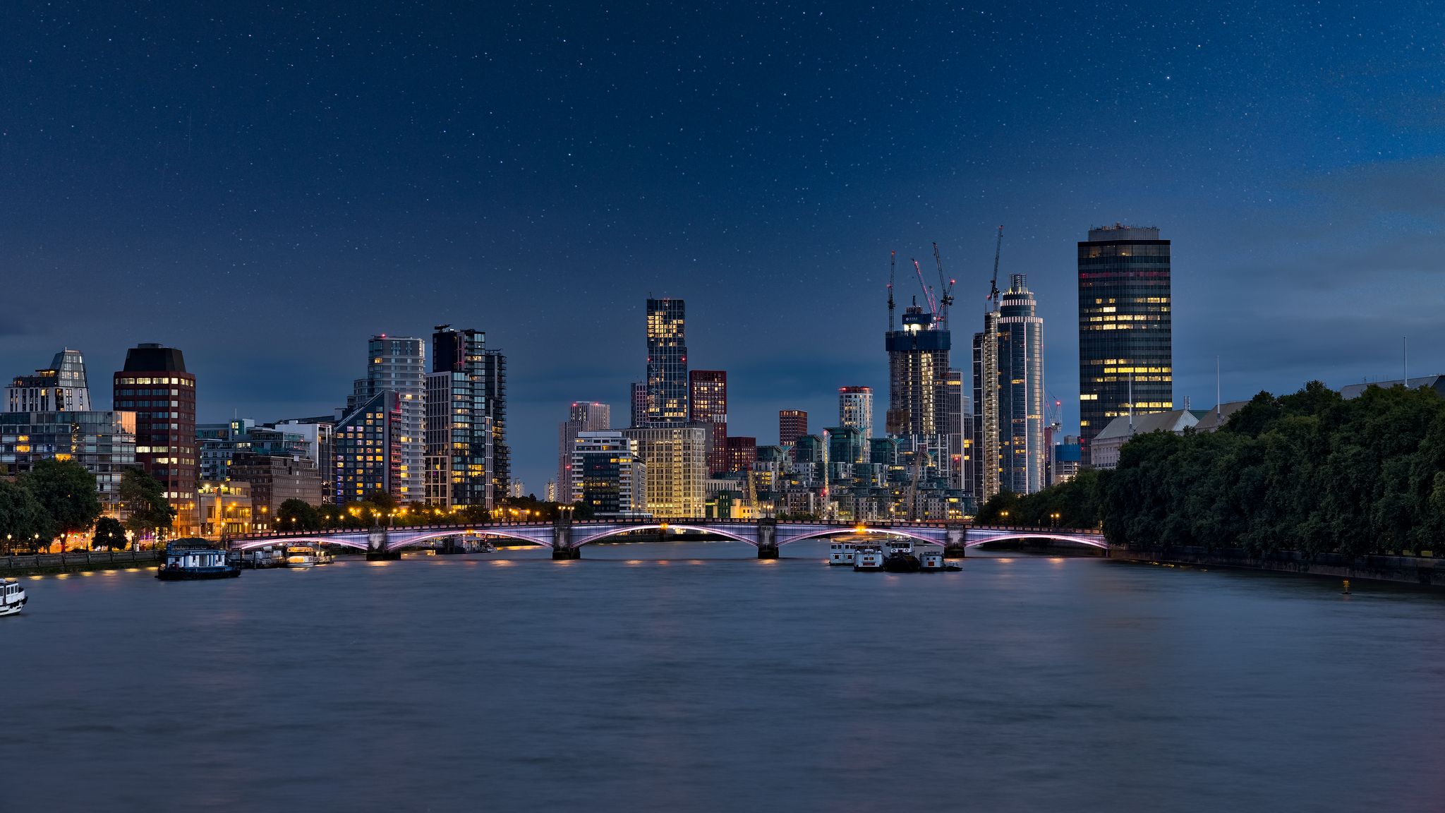London Vauxhall cityscape from Westminster bridge, United Kingdom