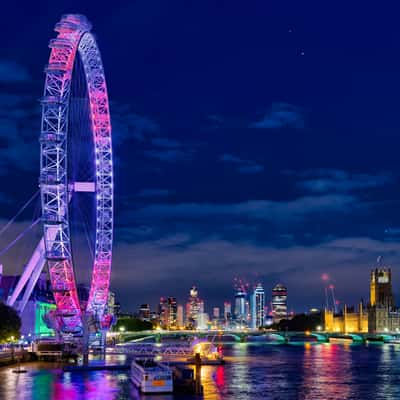 London Eye from Golden Jubilee Bridges, United Kingdom