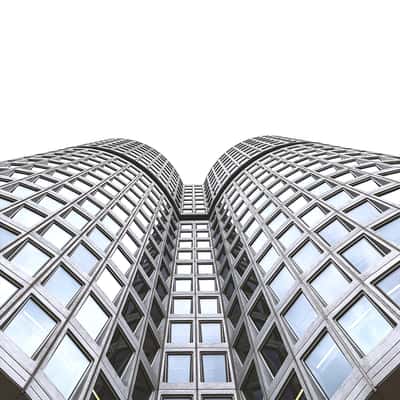 Looking up, BMW Tower, Germany