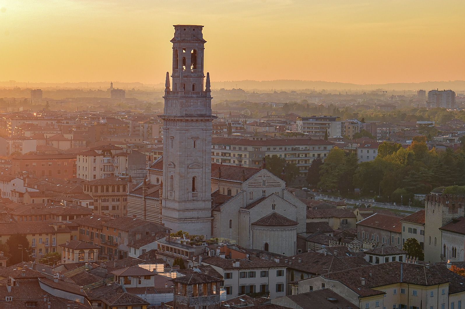 The Ponte Pietra Bridge sunrise Verona Italy, Italy