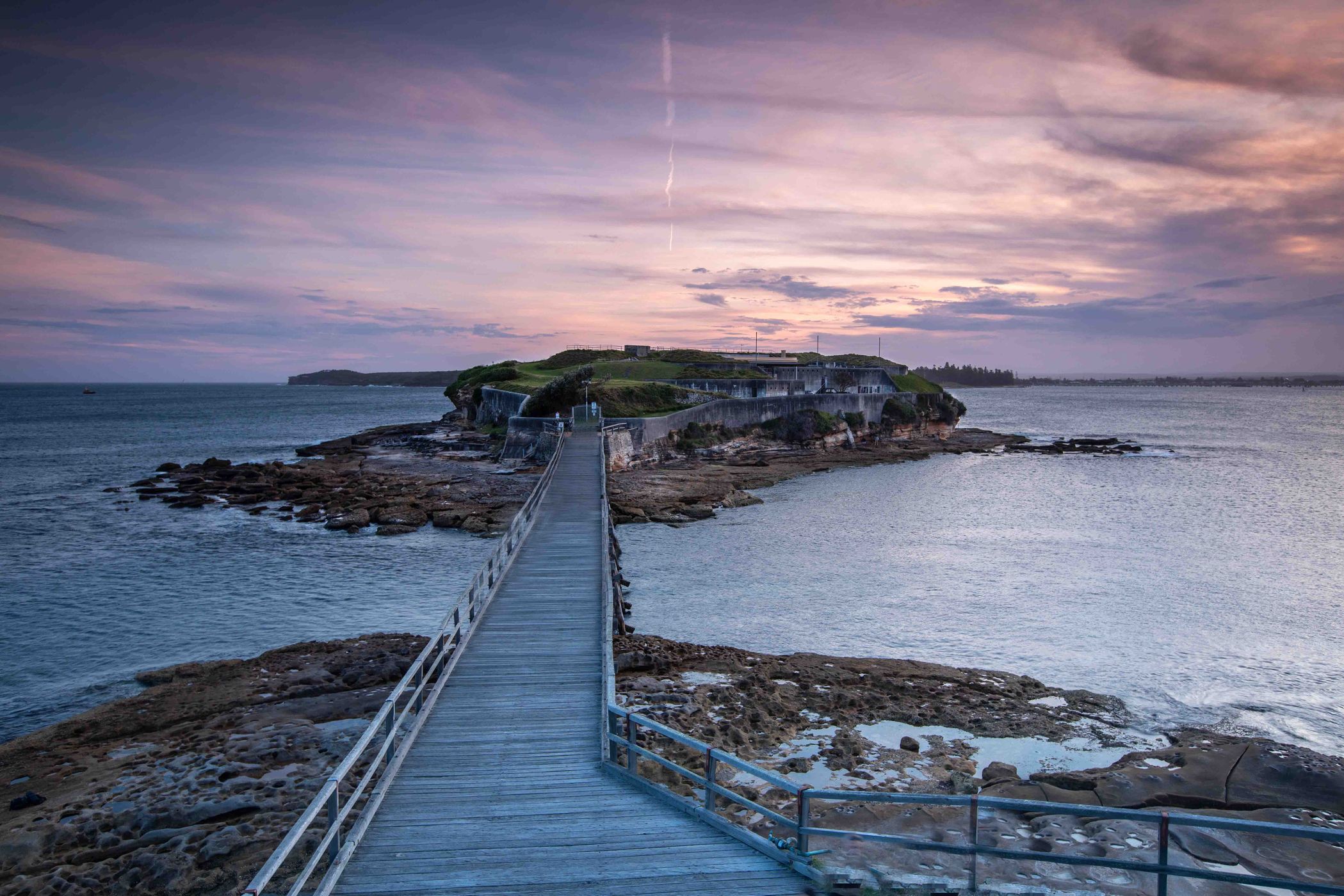 Bare Island and walkway, La Perouse, Sydney, NSW, Australia