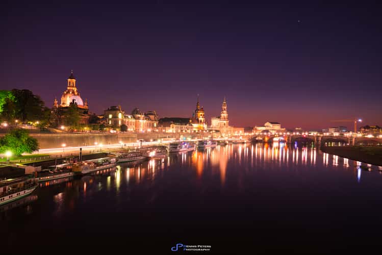 View over Dresden from Carolabrücke