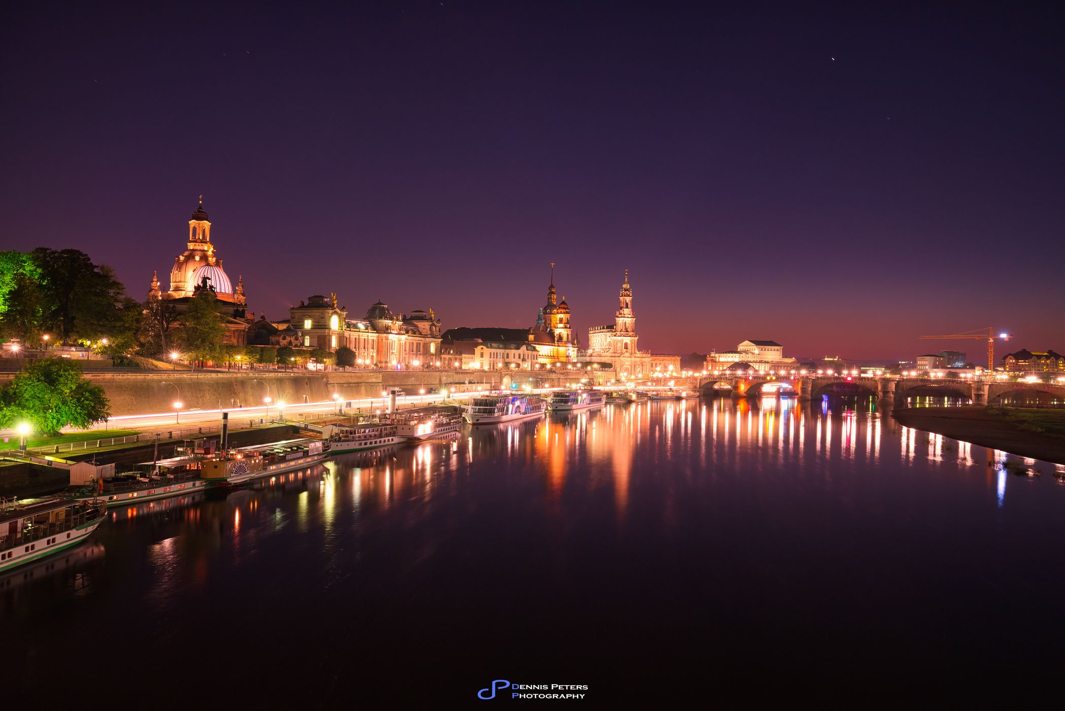 View over Dresden from Carolabrücke, Germany