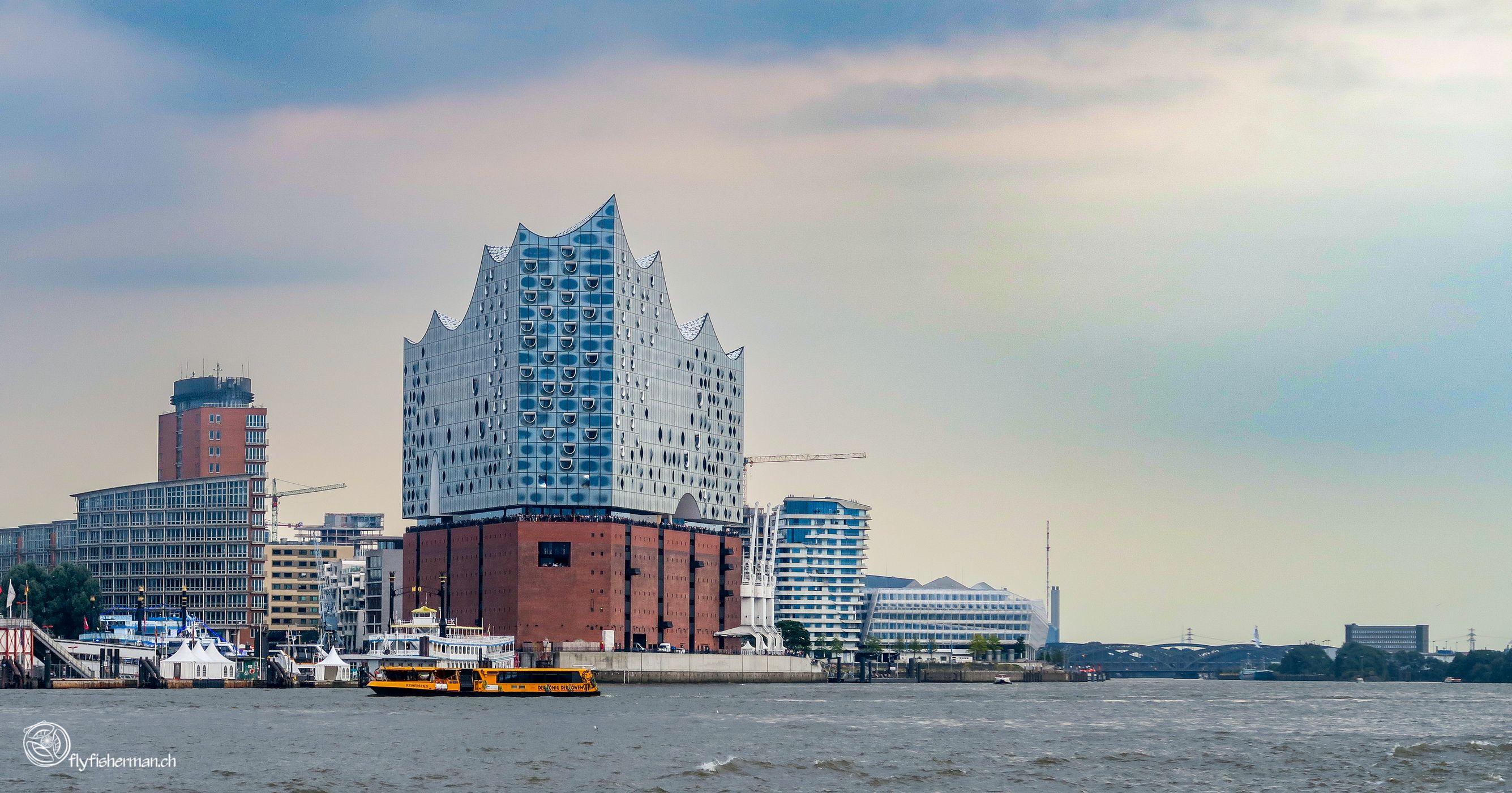 Elbphilharmonie, view from a boat, Germany