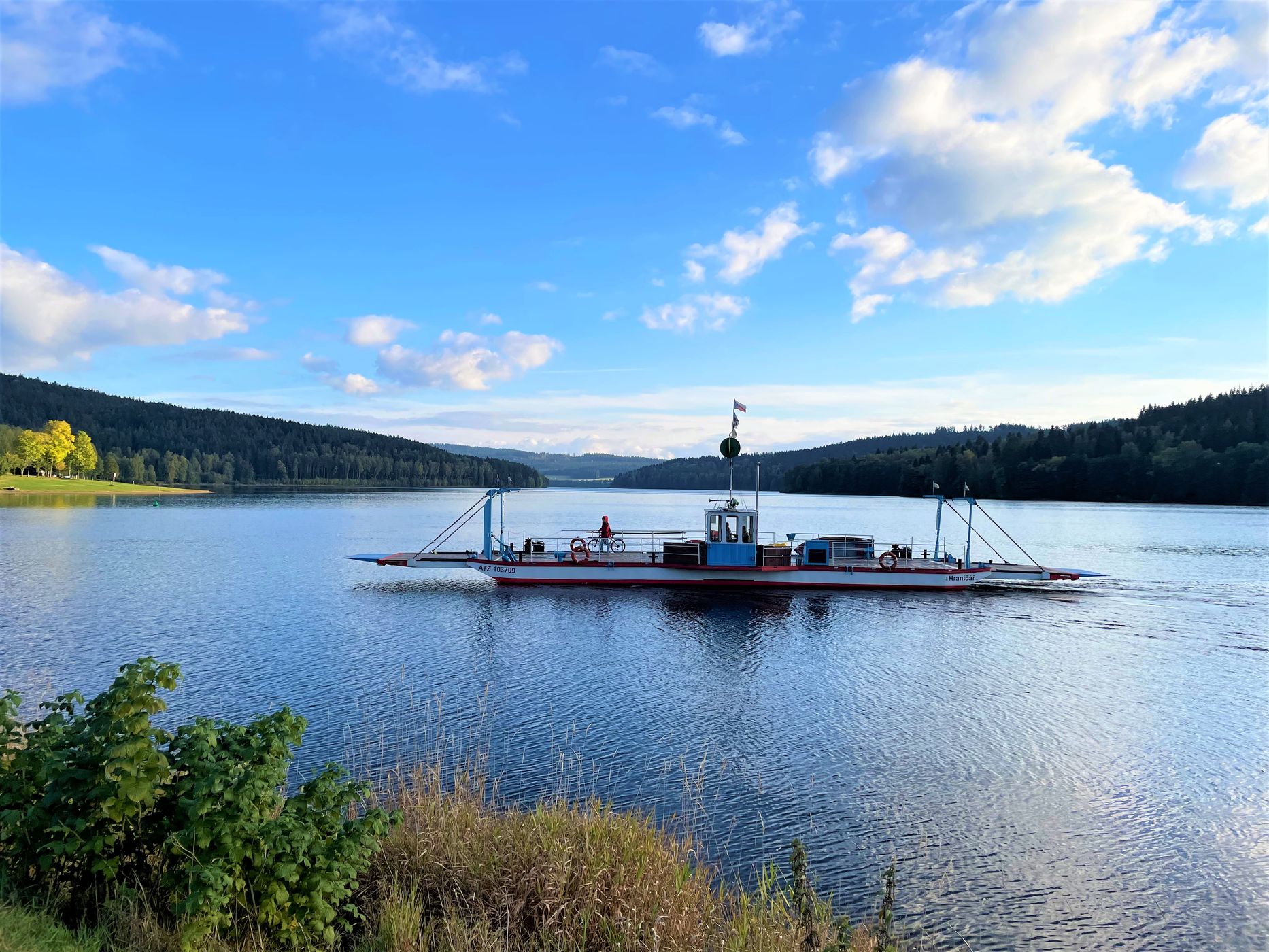 Ferry on lake lipno, Czech Republic