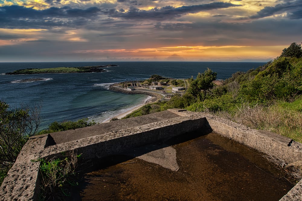 Gun implacement from Lookout Hill 60, Port Kembla, NSW, Australia