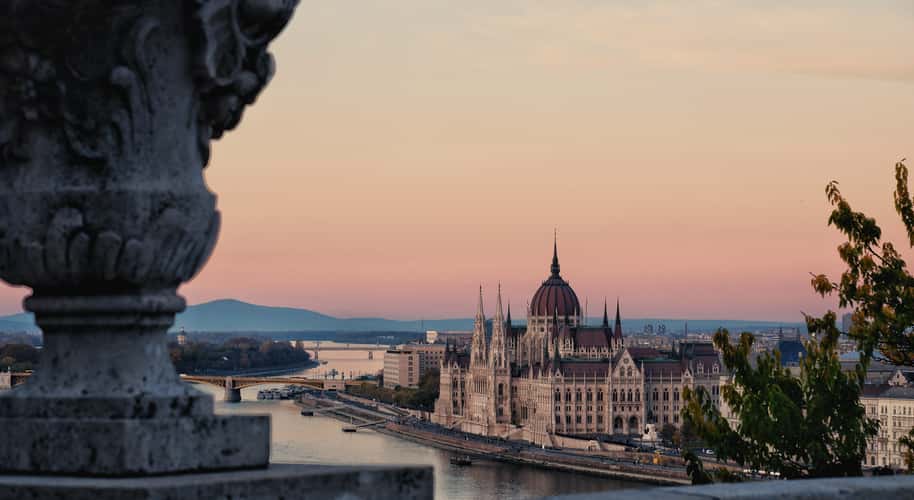 Hungarian Parliament from Buda Castle's Garden