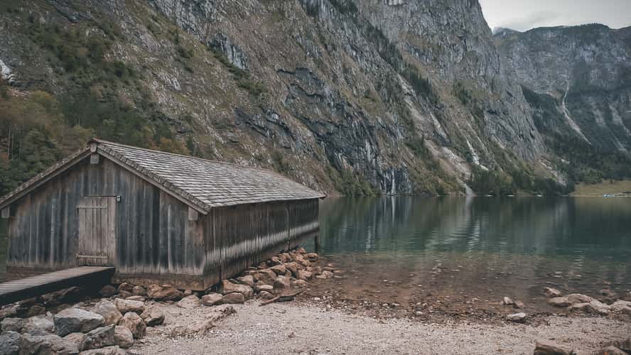 Boathouse at Lake Obersee, Bavaria
