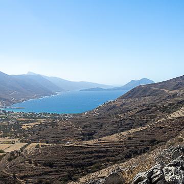 Panoramablick von einer Wanderung, Greece