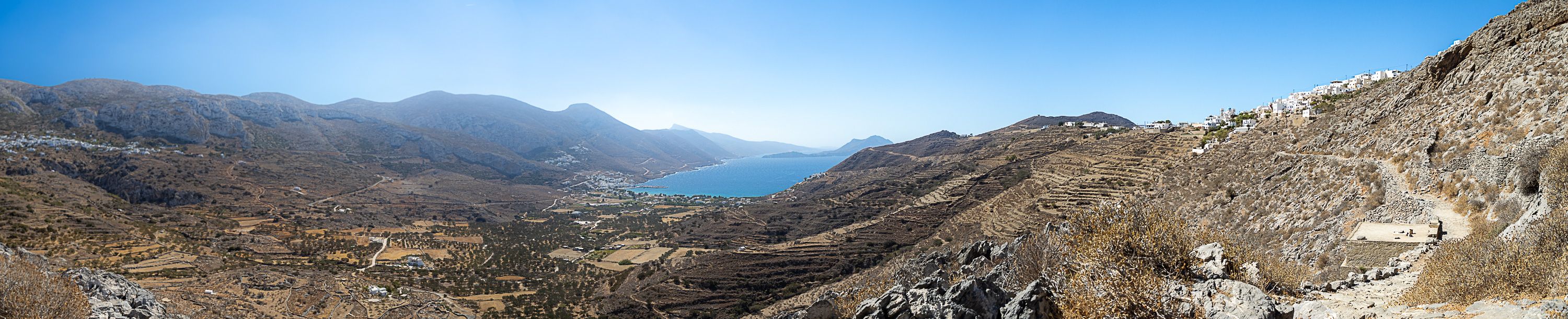Panoramablick von einer Wanderung, Greece