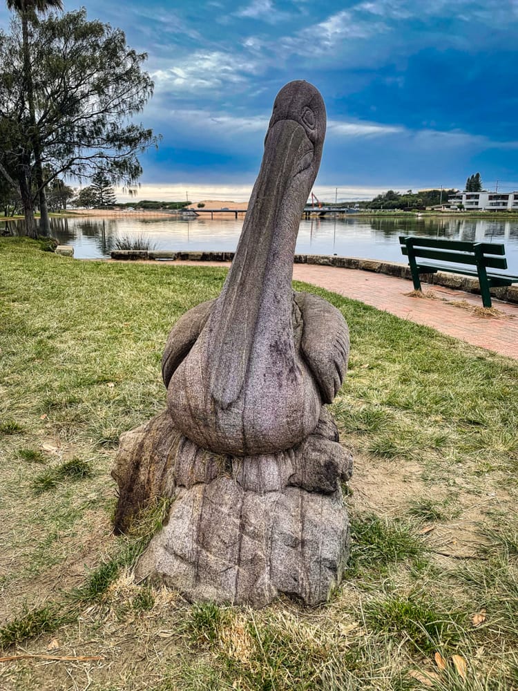 Pelican Statue Lagoon, Narrabeen, Sydney, NSW, Australia