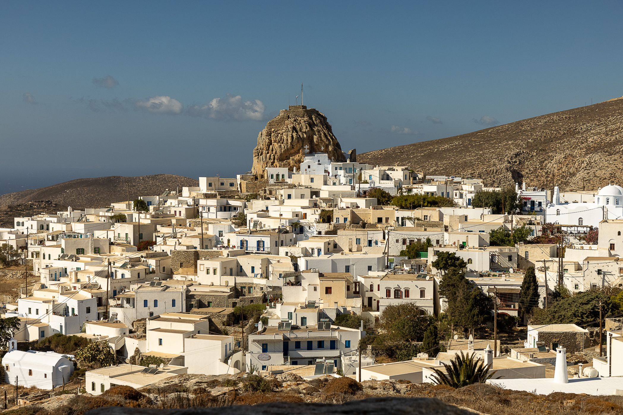 Sunset on Amorgos old mills, Greece
