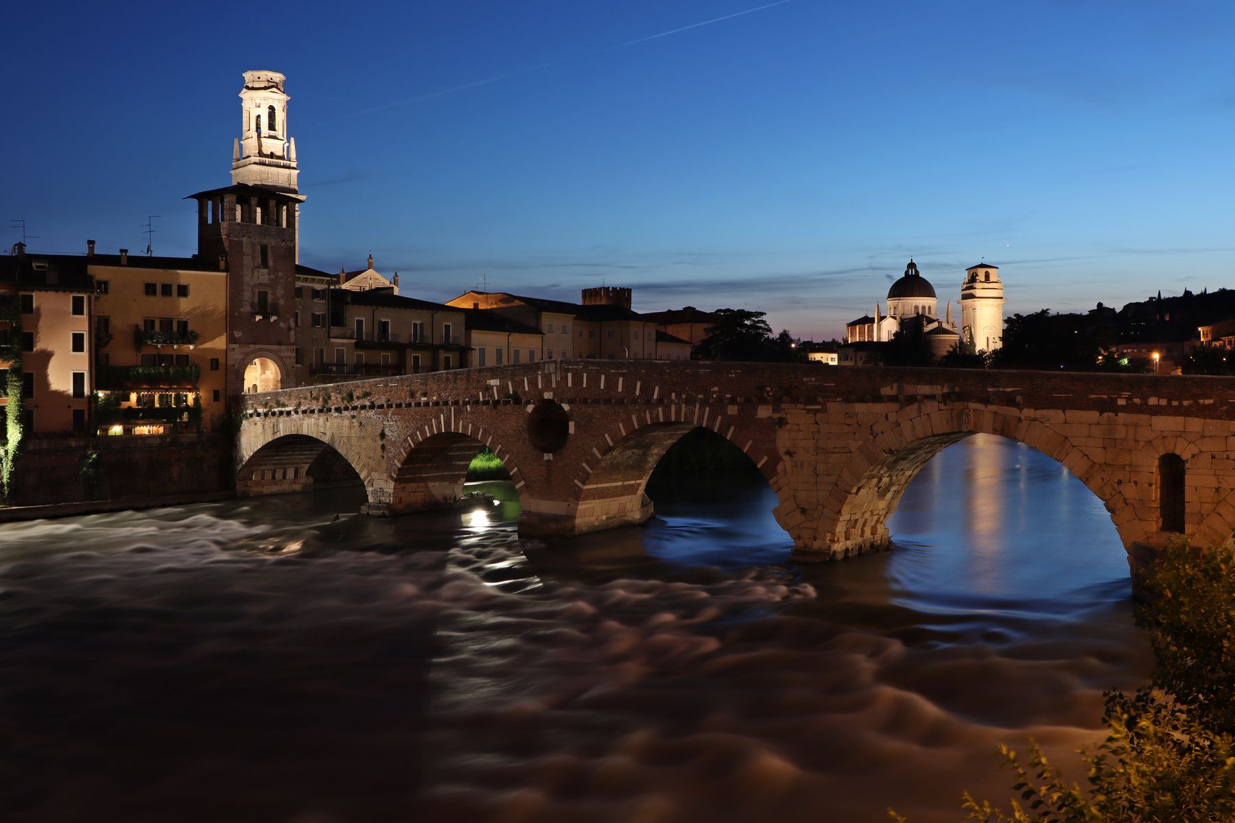The Ponte Pietra Bridge sunrise Verona Italy, Italy