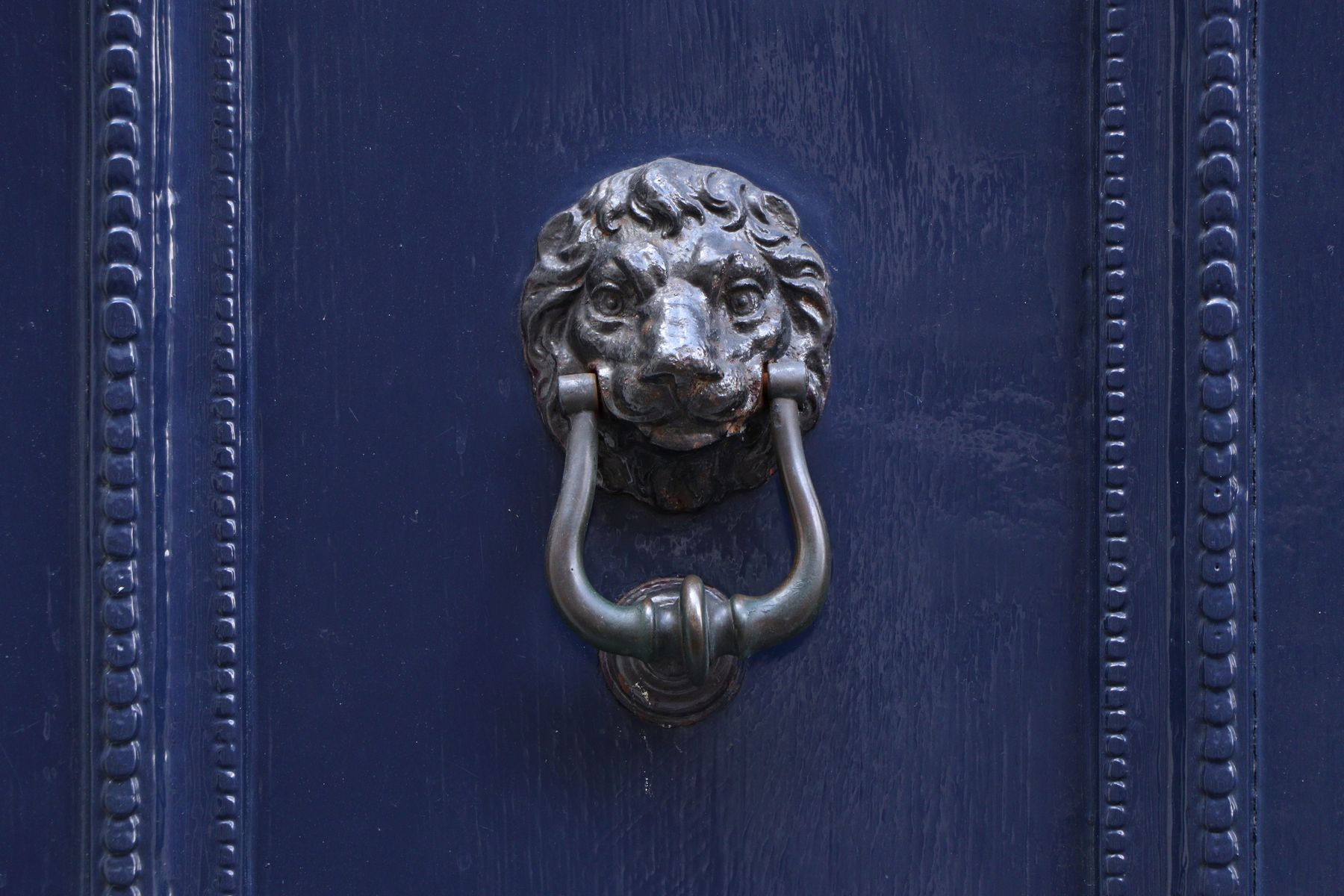 Utrecht blue door at Pieterstraat, Netherlands