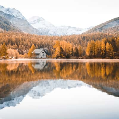 Lonely house at Lake Sils, Engadin, Switzerland