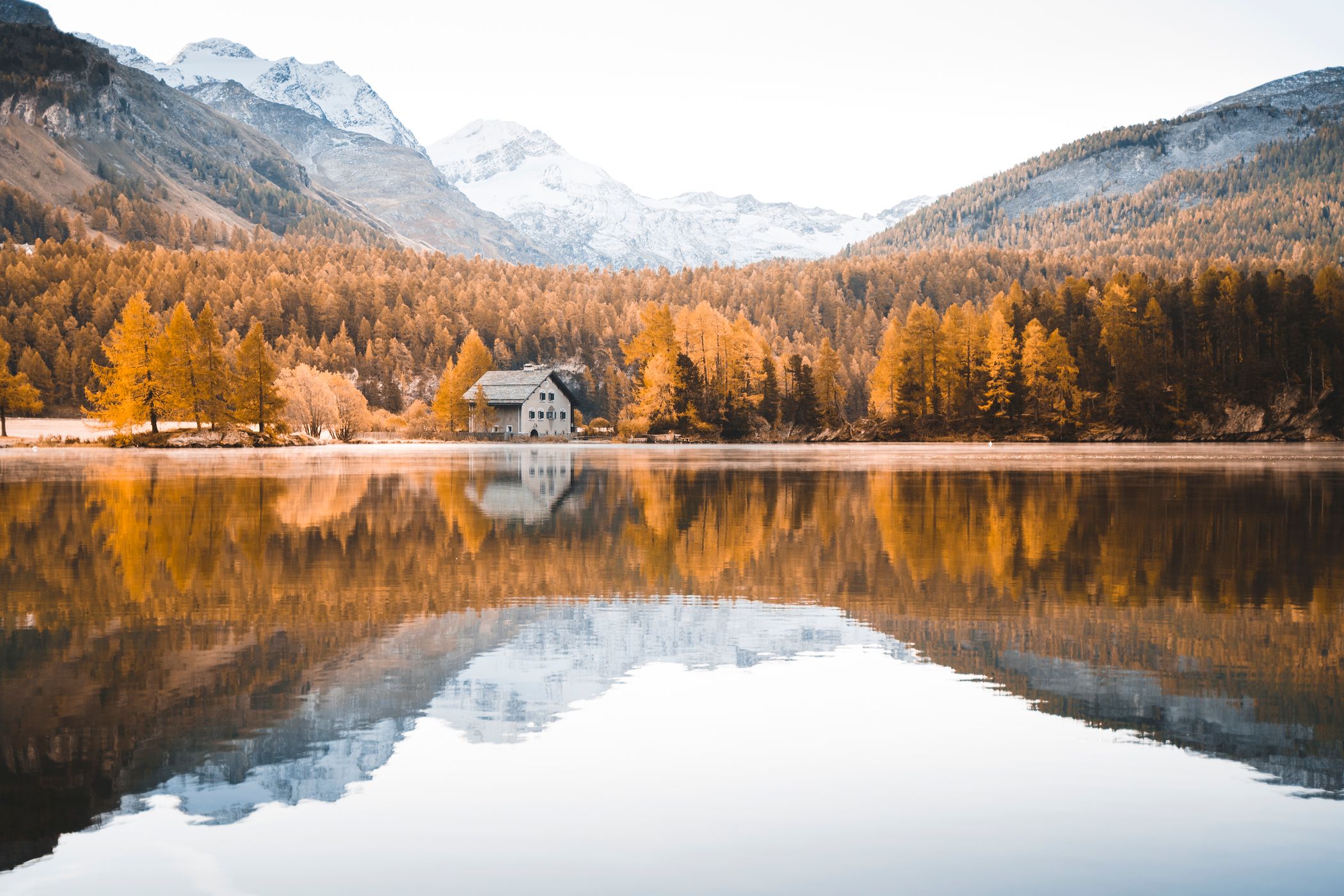 Lonely house at Lake Sils, Engadin, Switzerland