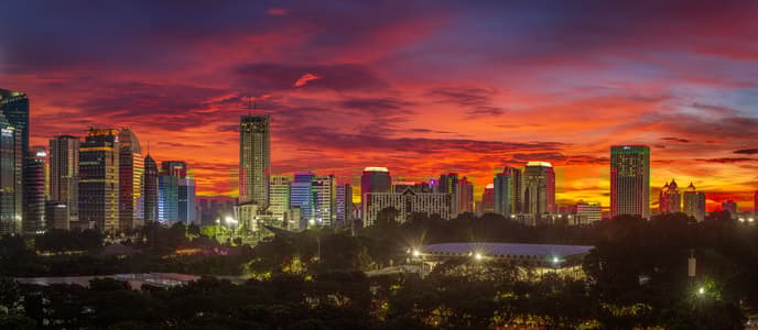 Jakarta sunset view
