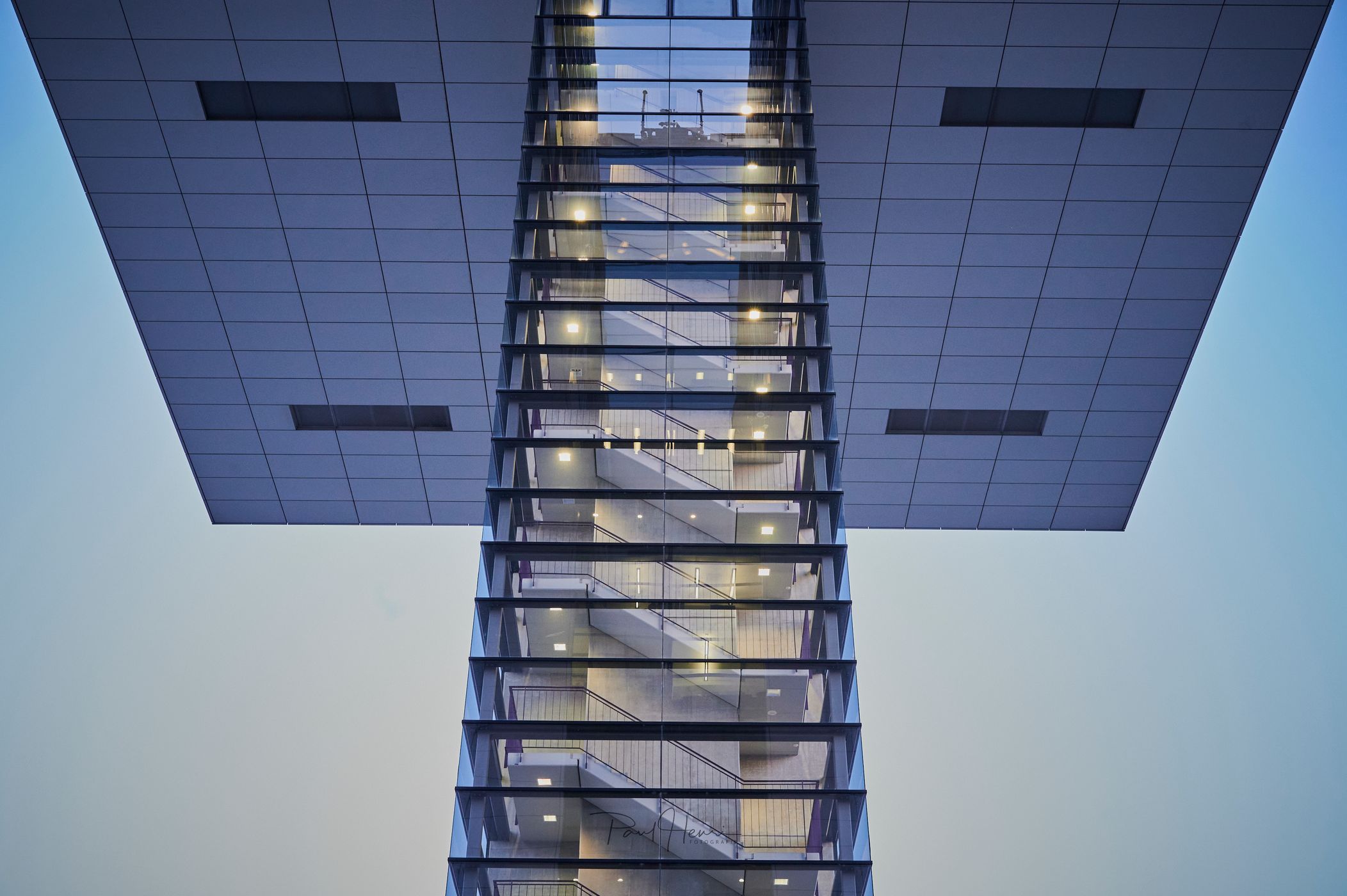 Kranhäuser from below, Cologne, Germany