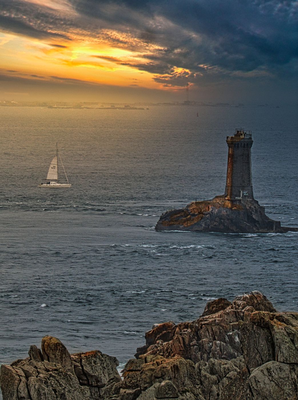 Lighthouse 'La Vieille' at the Pointe du Raz, Brittany, France