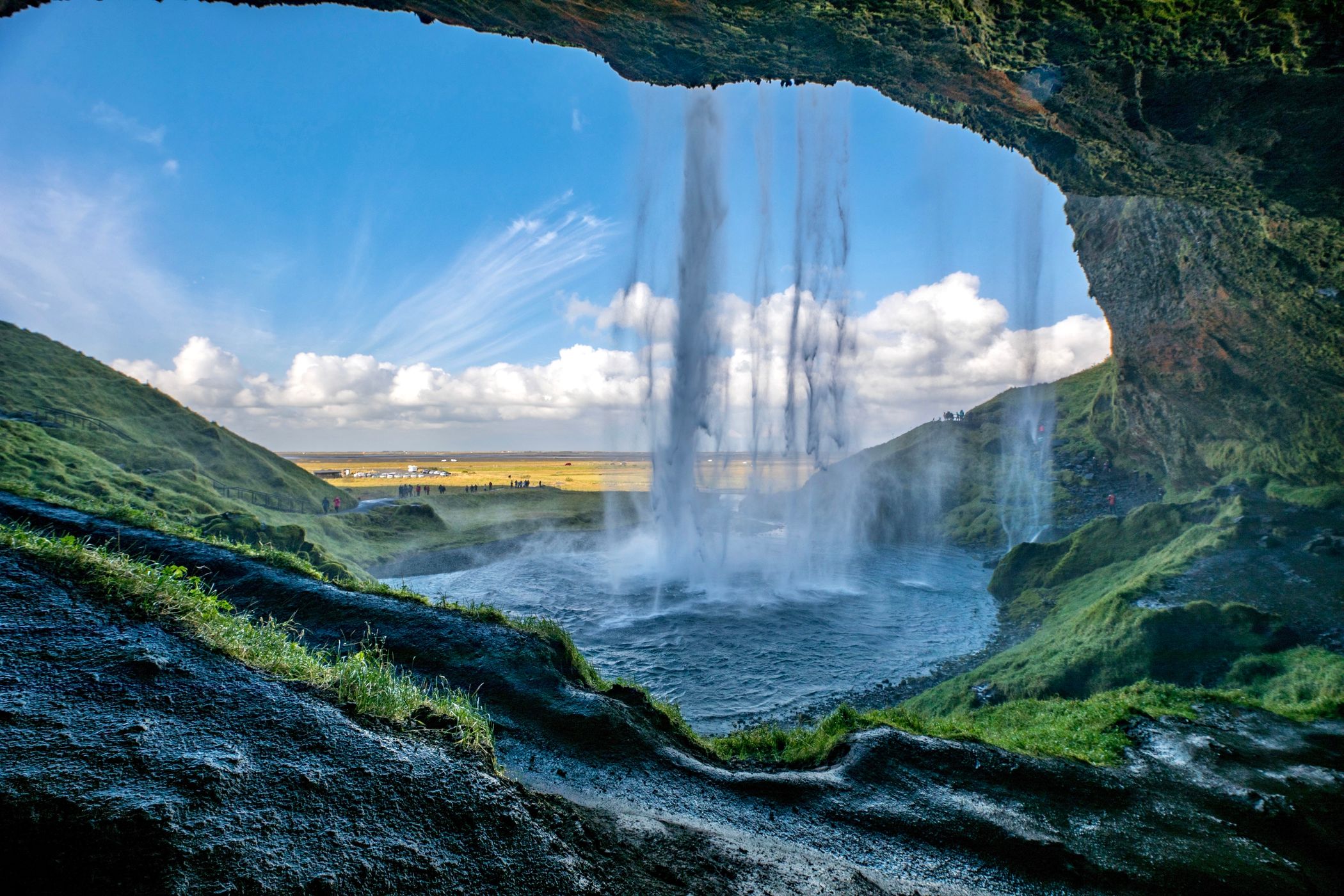 Behind the Seljalandsfoss, Iceland