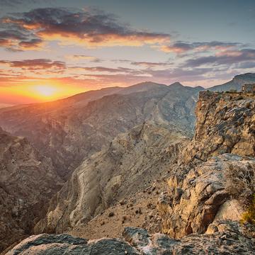 Sunset at Al-Hajar Mountains, Oman, Oman
