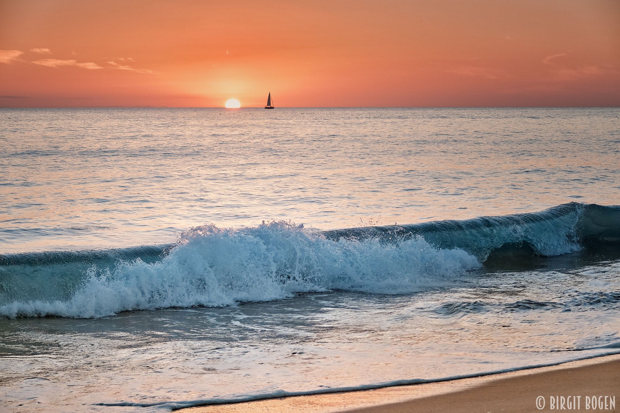 Sunset at Beach of Quinta do Lago, Portugal