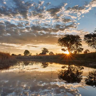 Sunset at Caprivi near Nkasa Lupala Lodge, Namibia, Namibia