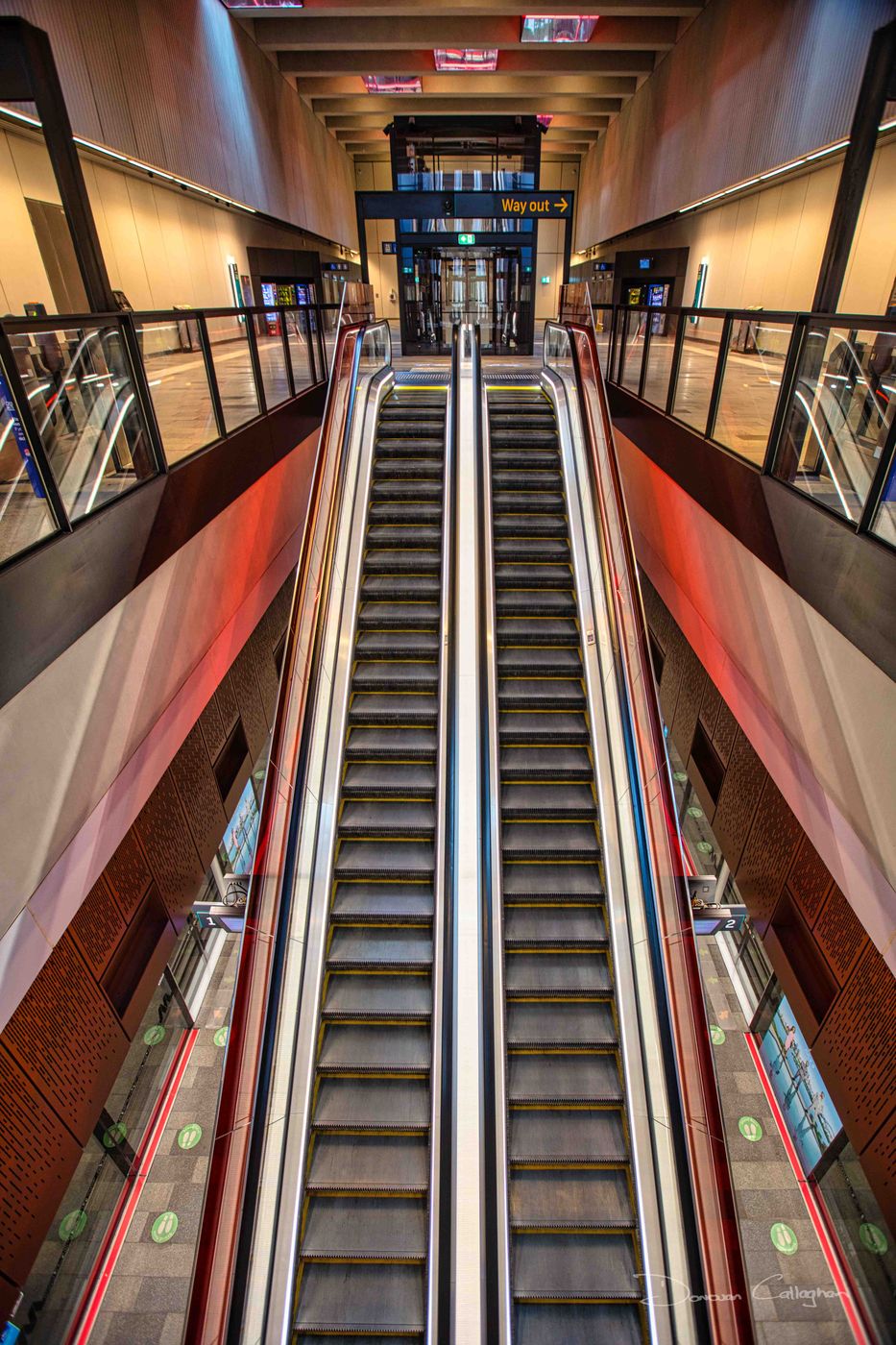 Castle Hill Escalators at the train station. Sydney, Australia