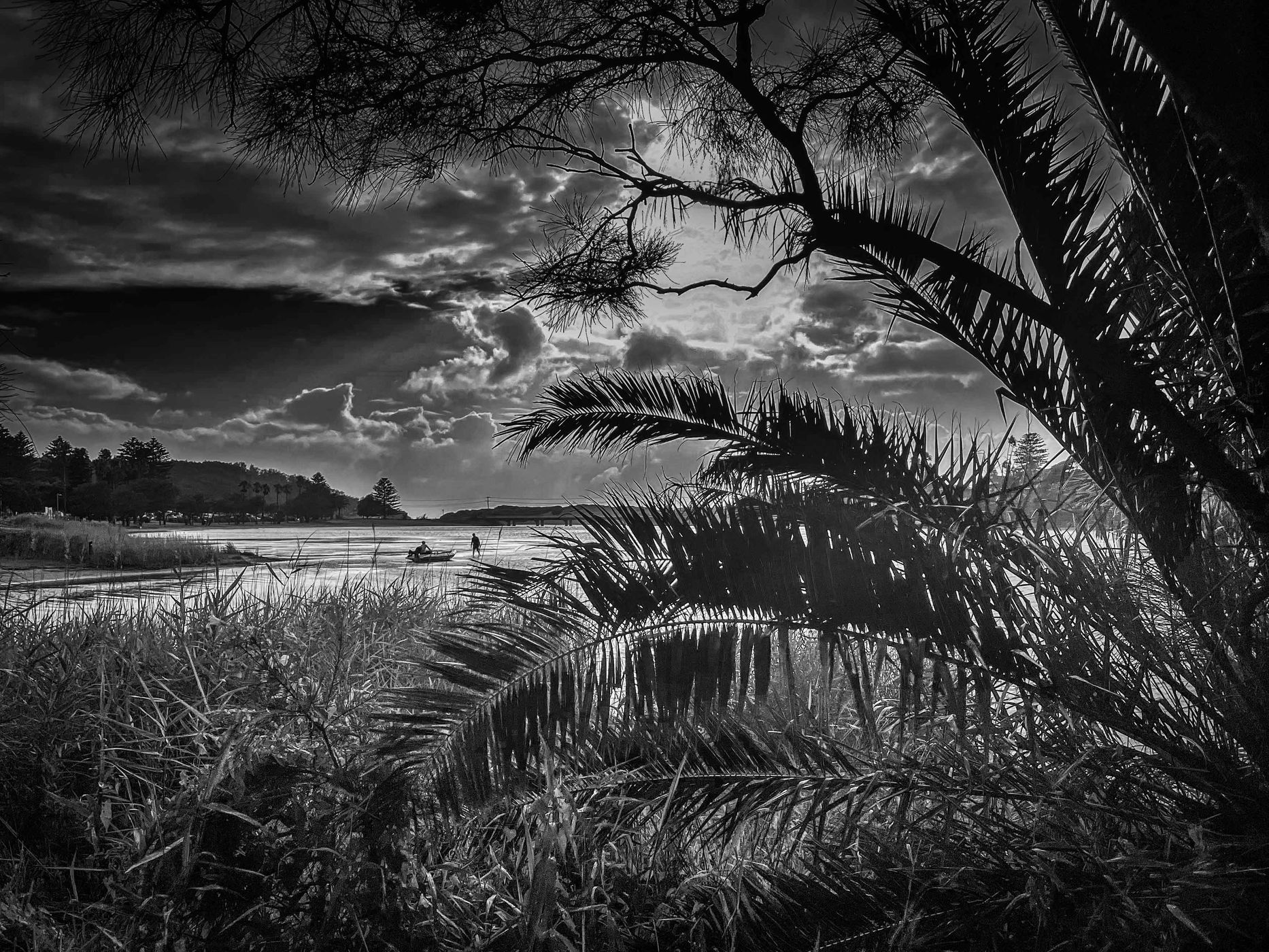 Fisherman Narrabeen Lake, Northern Beaches, Sydney, NSW, Australia
