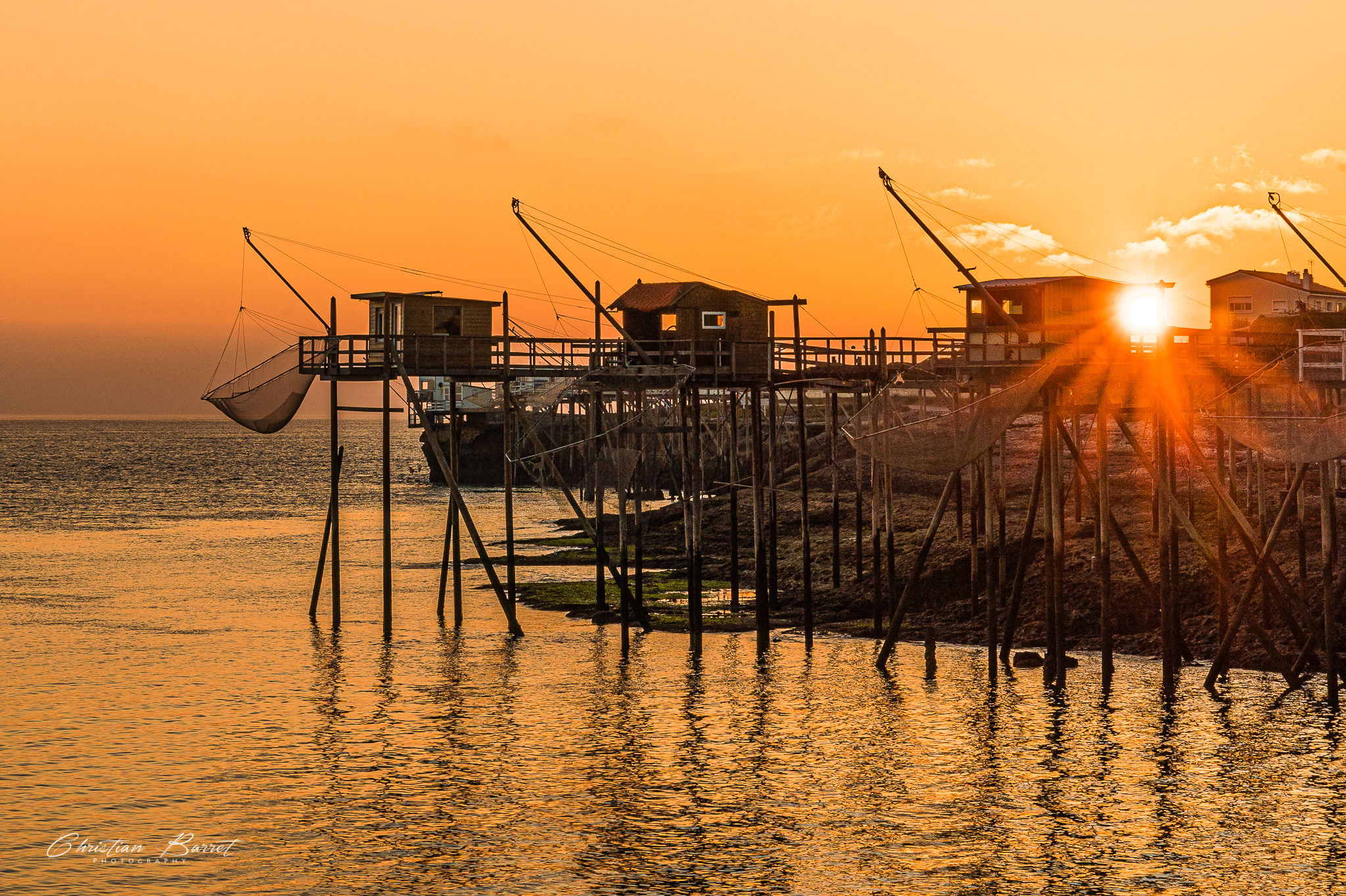 Fishermen's cabins at Saint-Palais-sur-Mer, France
