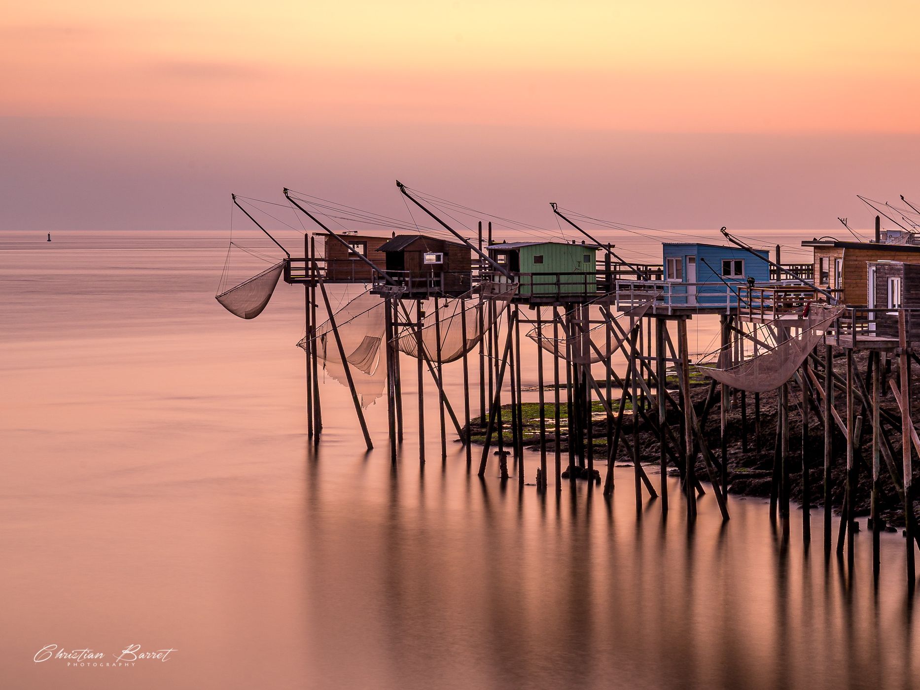 Fishermen's cabins at Saint-Palais-sur-Mer, France