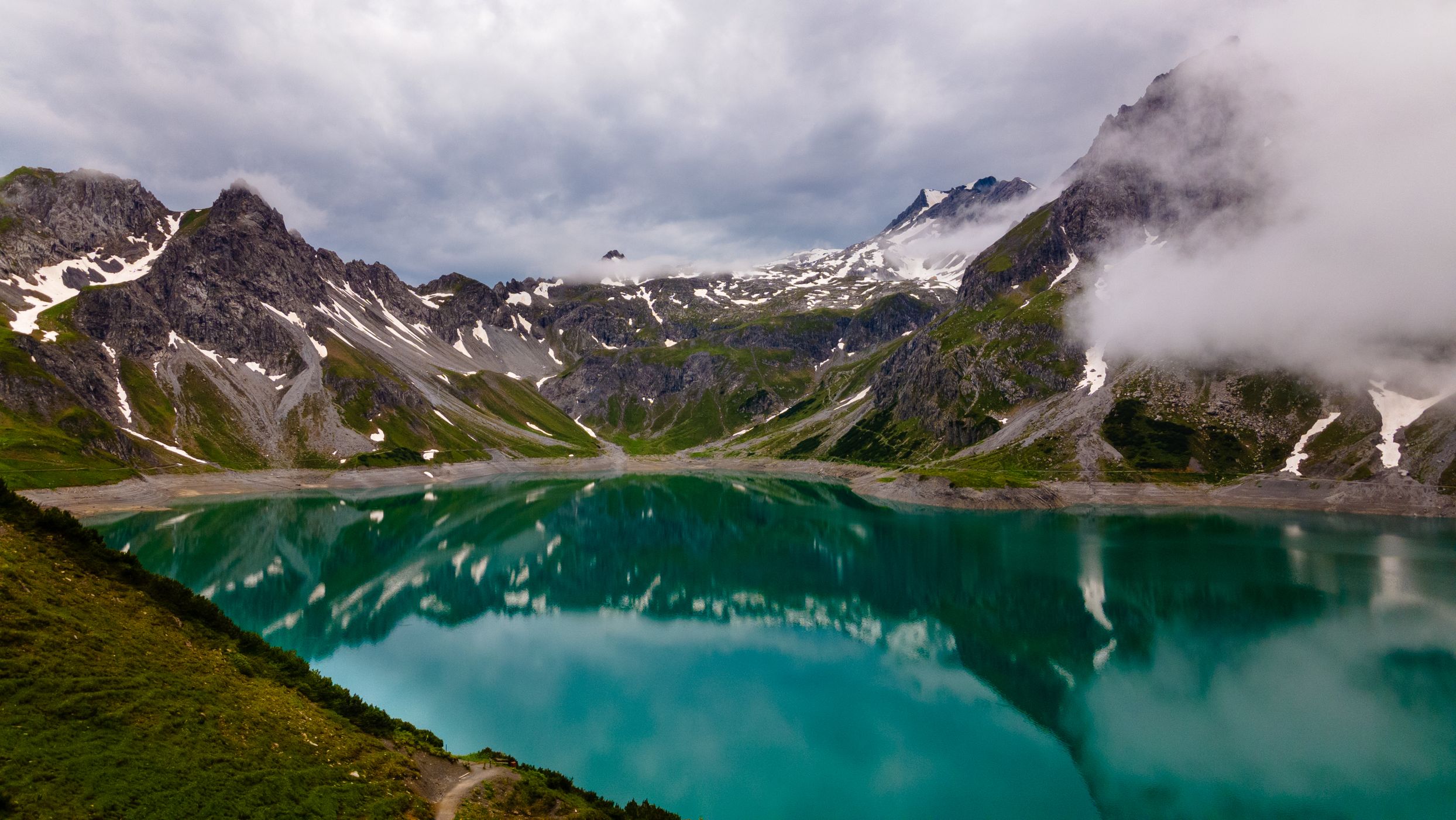 Lünersee from the waterfront, Austria