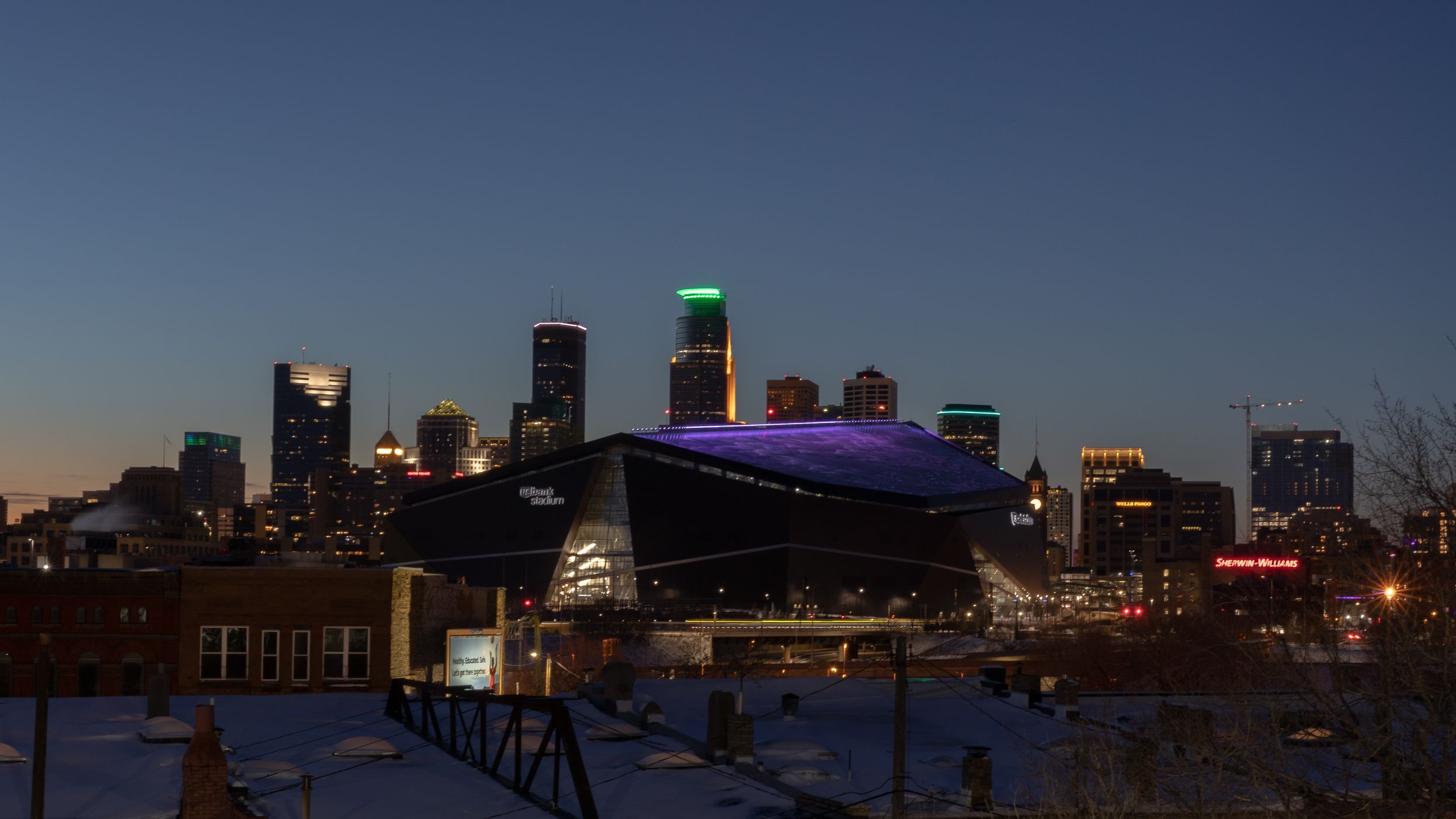 Minneapolis Skyline via 19th Avenue Parking Garage, USA