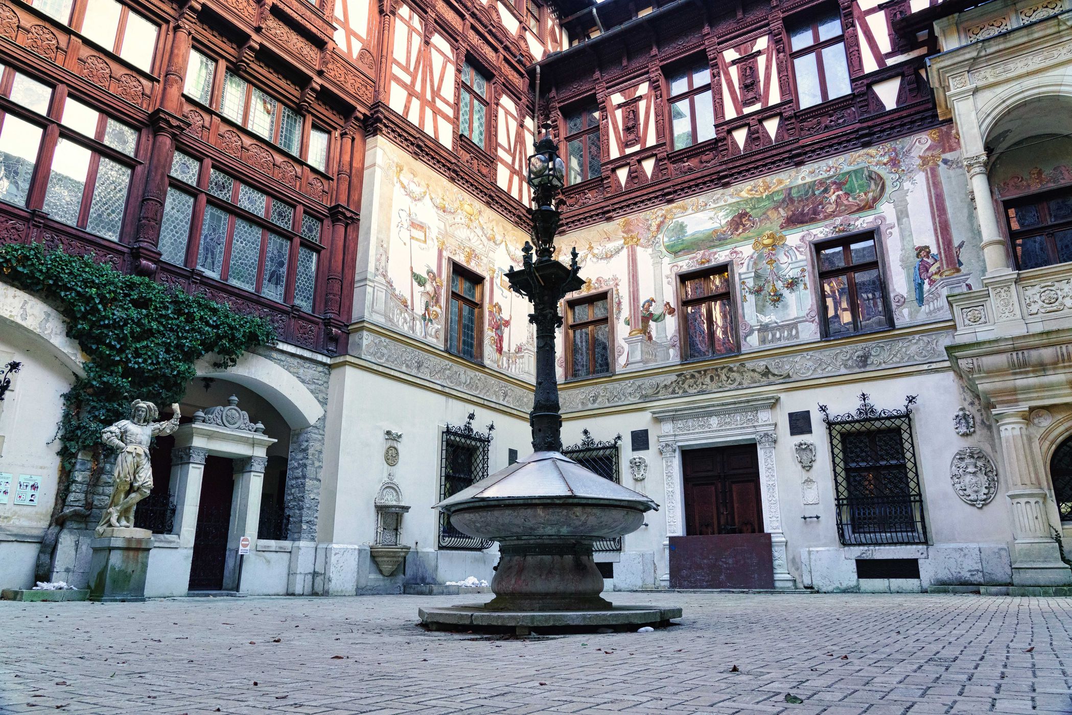 Courtyard of Peles Castle, Sinaia, Romania