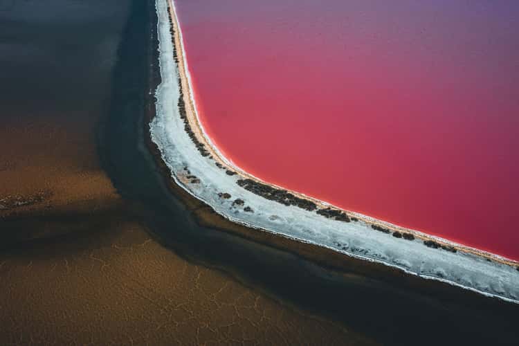 Pink lake near Le Grau-du-Roi