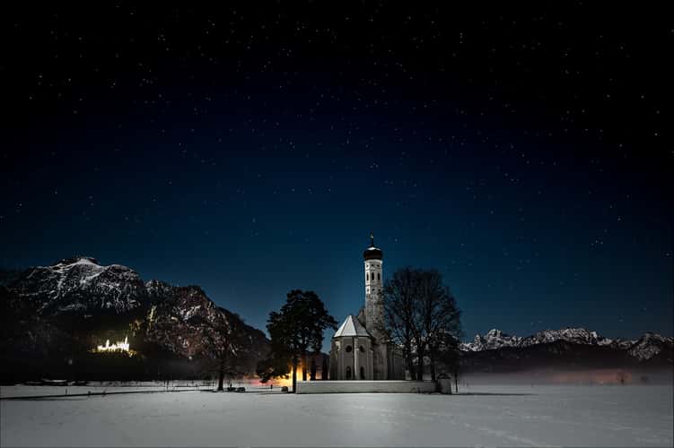 St. Coloman Church with Neuschwanstein, Bavaria