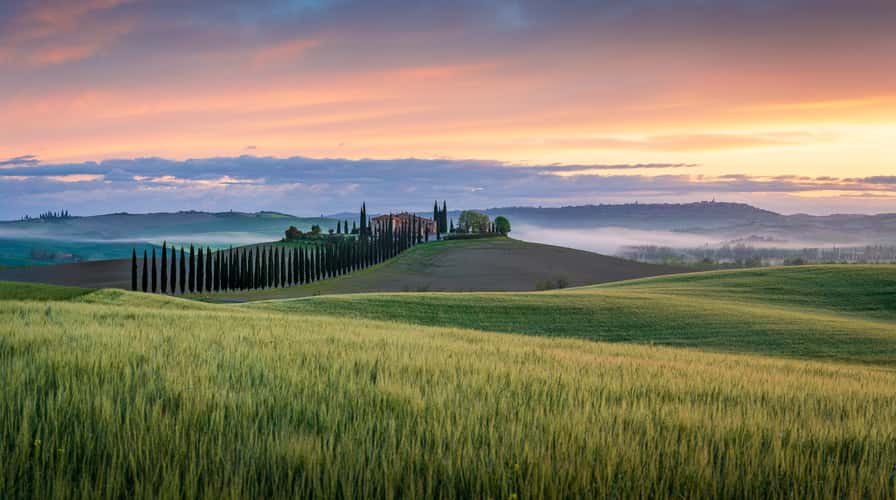 Sunrise above Castiglione d´Orcia