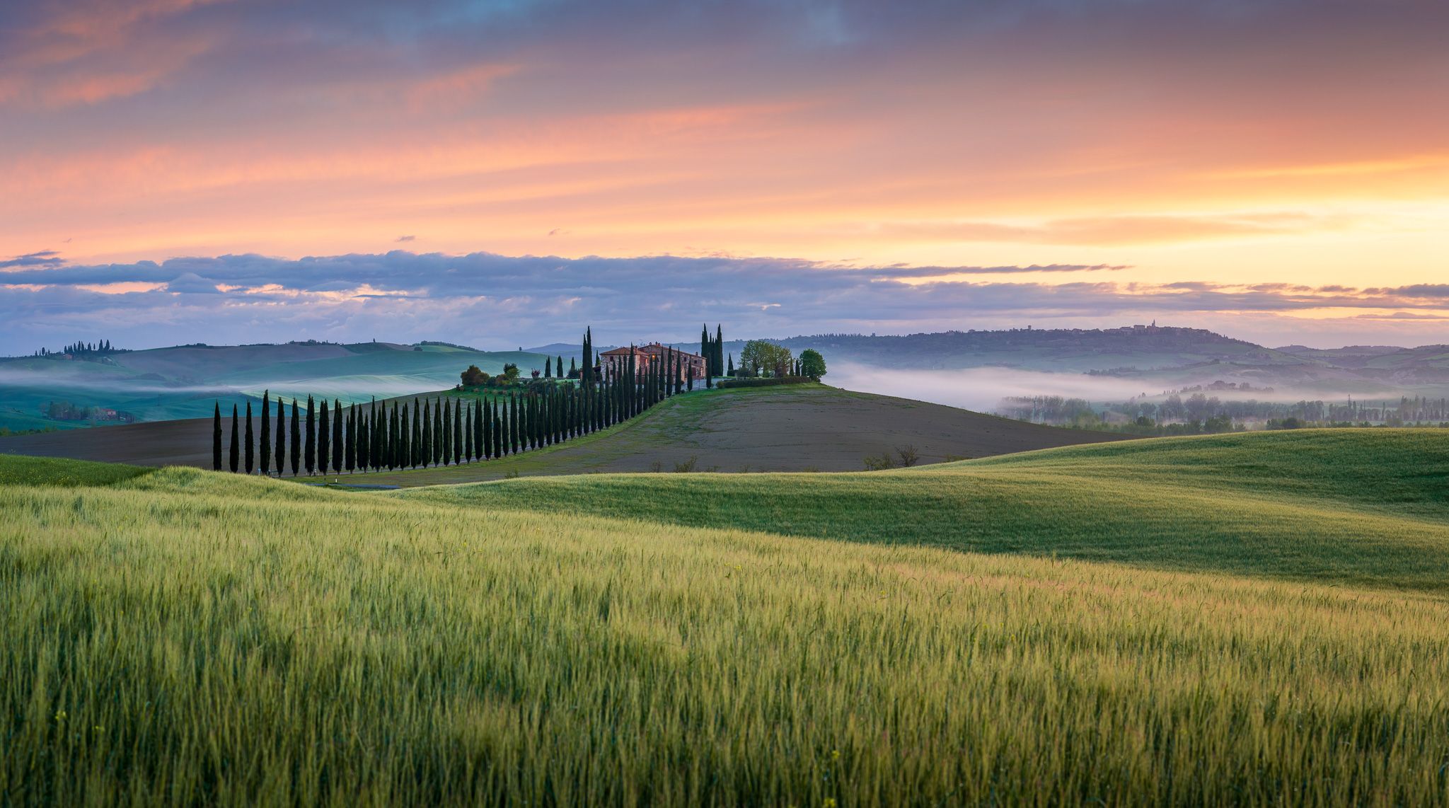 Sunrise above Castiglione d´Orcia, Italy