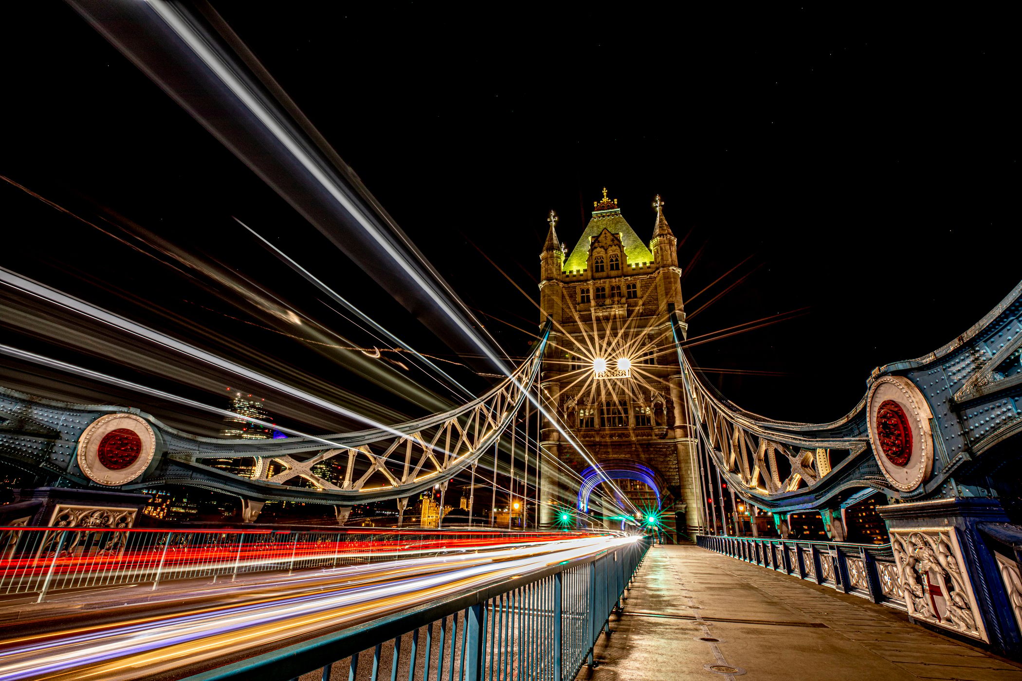 Traffic on the Tower Bridge, London, United Kingdom