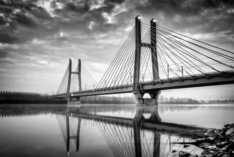 Train bridge Lodi San rocco al Porto Italy