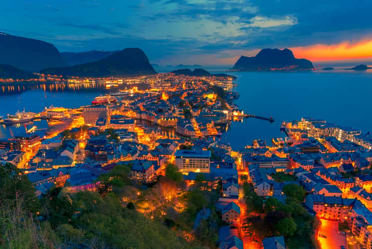 View over Ålesund from Fjellstua Viewpoint